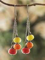 Borosilicate glass and sterling silver earrings